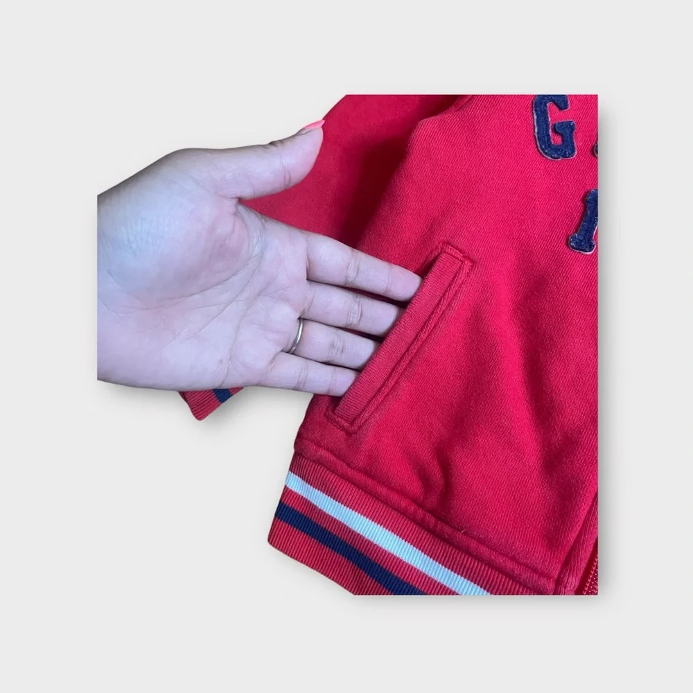 Gap Y2K Retro Red Text Full Zip Sweatshirt